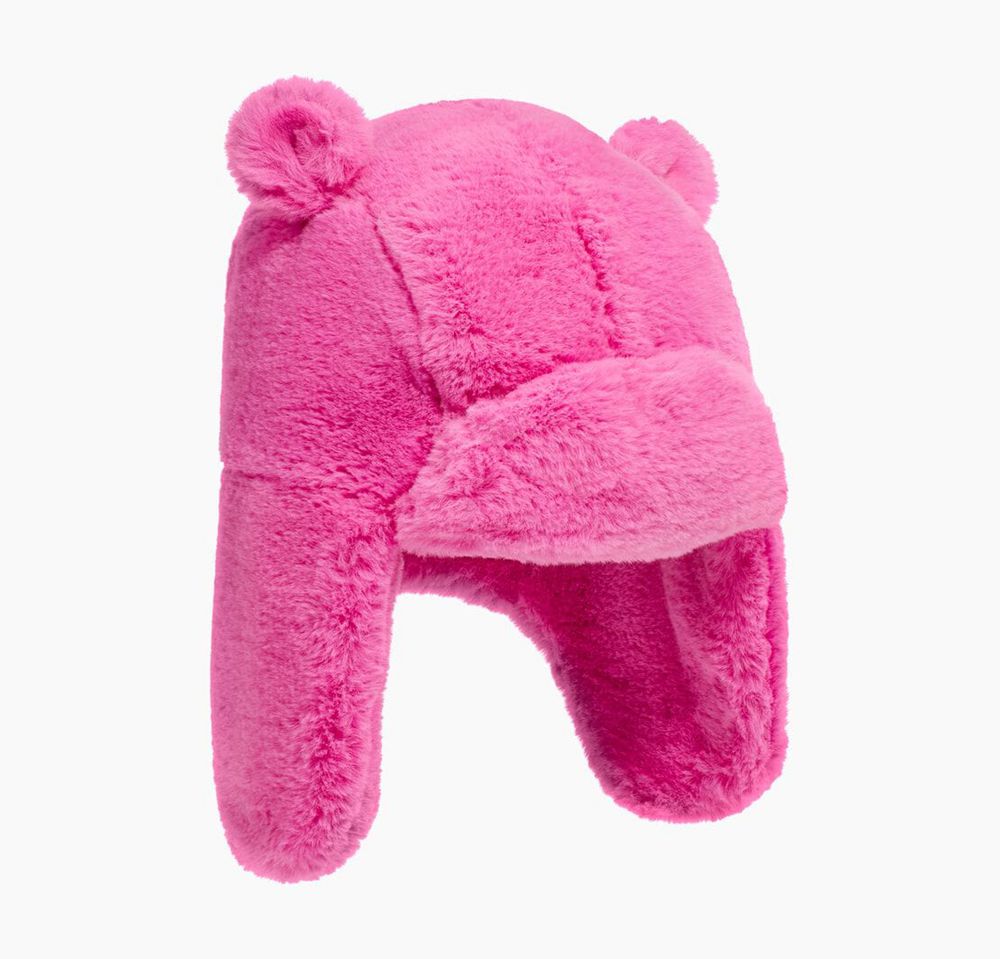 Ugg Faux Fur Trapper With Ears - Kids Hats - Rose - NZ (9826RBOLG)